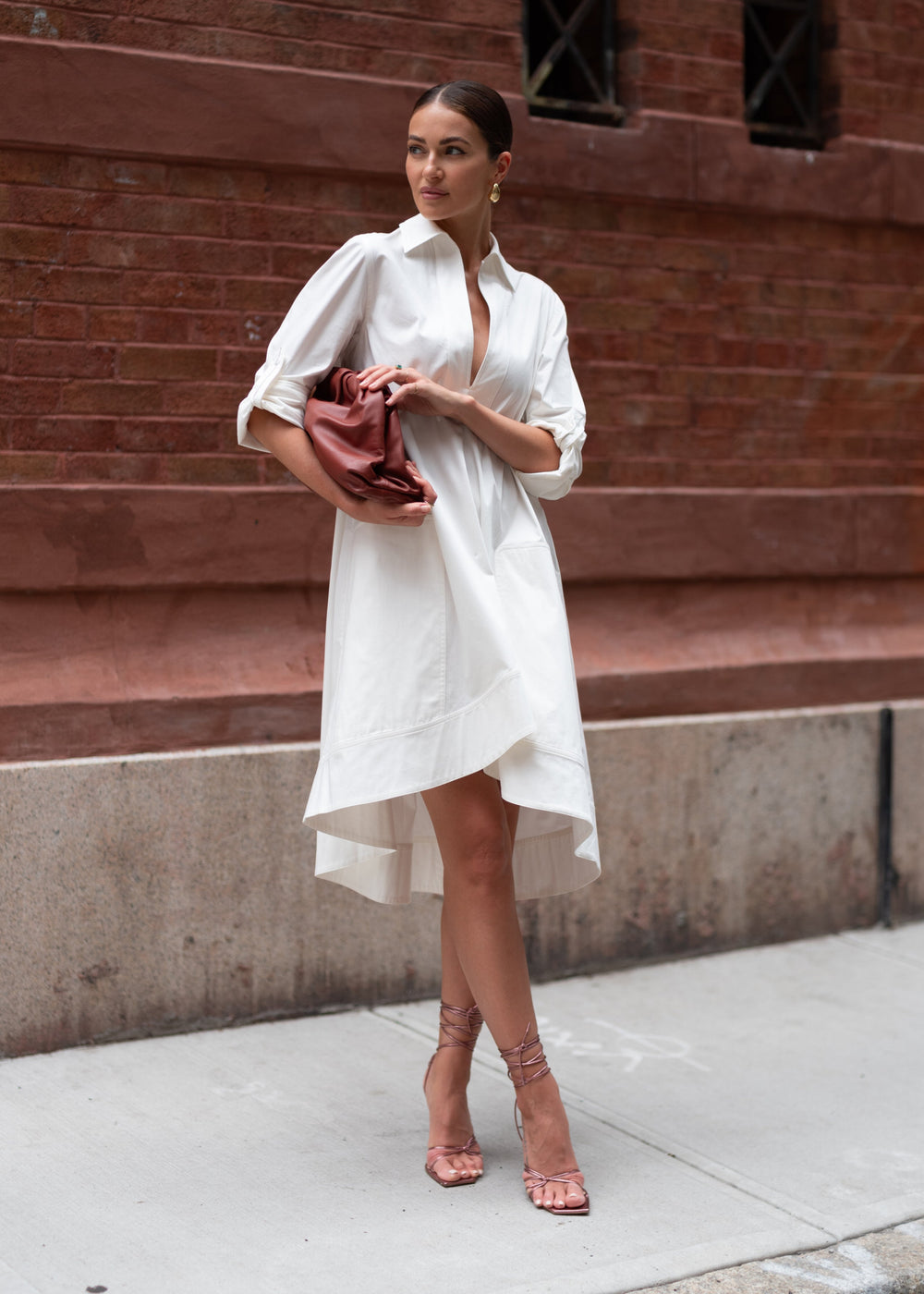 Diomi Midi Tunic Dress - White available at Barbara Katz