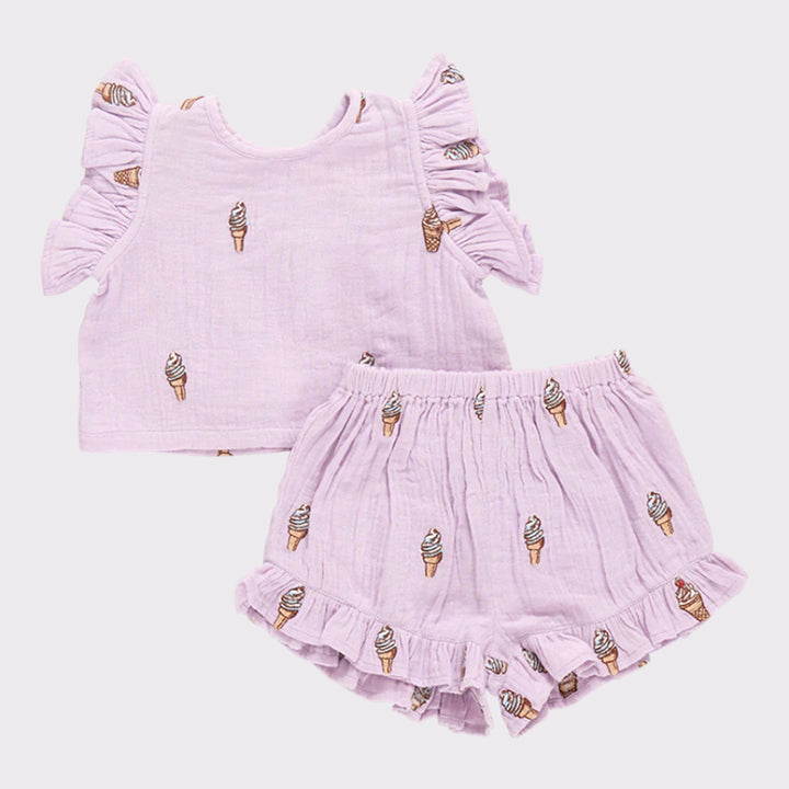 Pink Chicken Baby Girls Roey 2-Piece Set - Lavender Soft Serve available at Barbara Katz