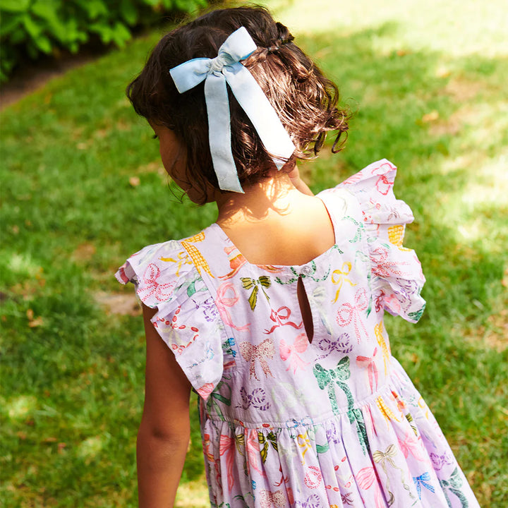 Pink Chicken Girls Elsie Dress - Lavender Watercolor Bows available at Barbara Katz