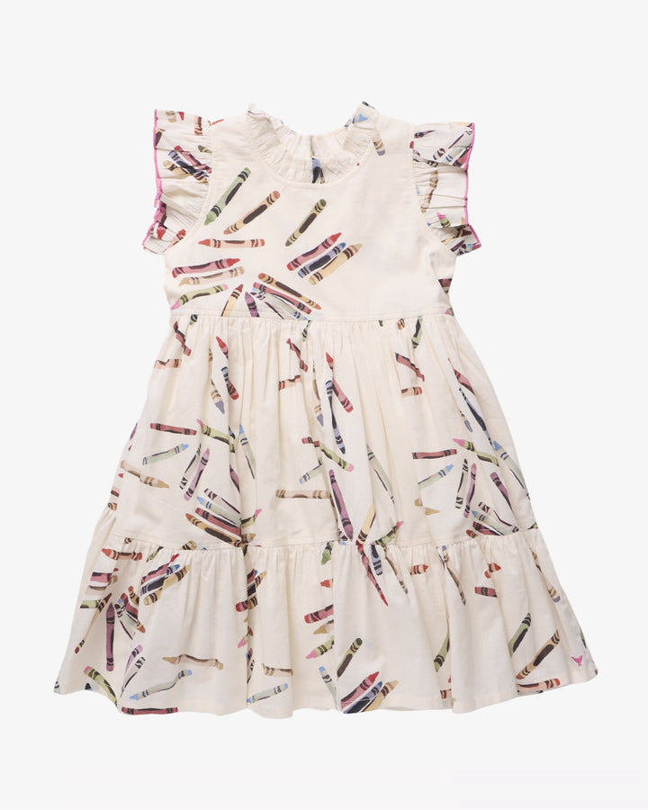 Pink Chicken Girls Jennifer Dress in Tossed Crayons available at Barbara Katz