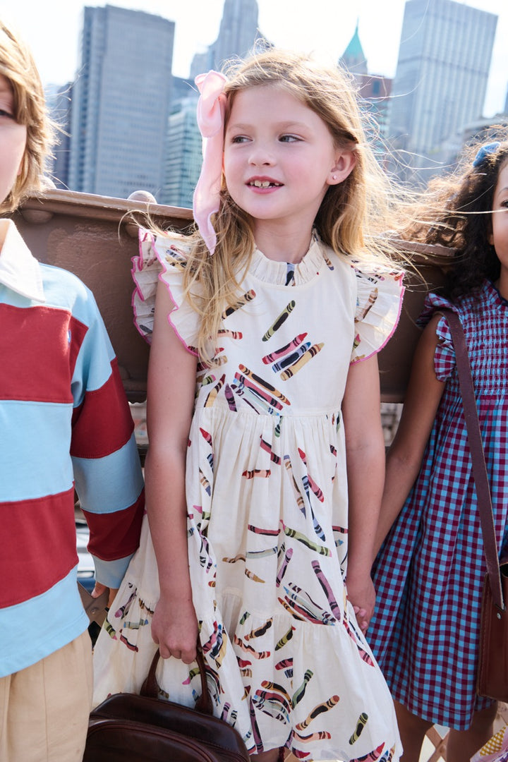 Pink Chicken Girls Jennifer Dress in Tossed Crayons available at Barbara Katz