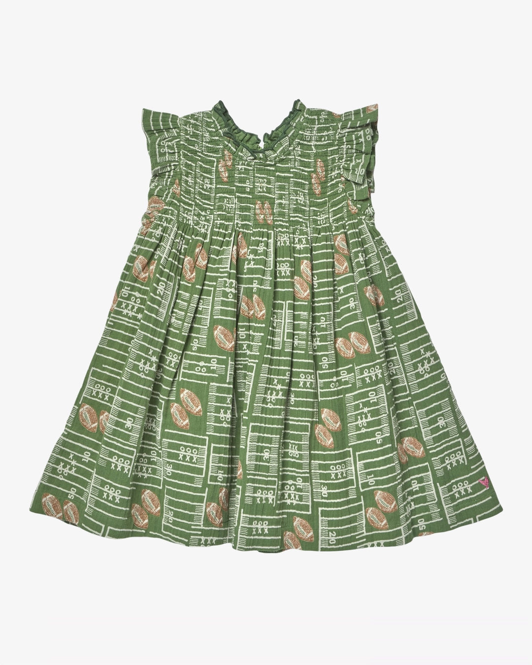 Pink Chicken Girls Stevie Dress in Football Field available at Barbara Katz
