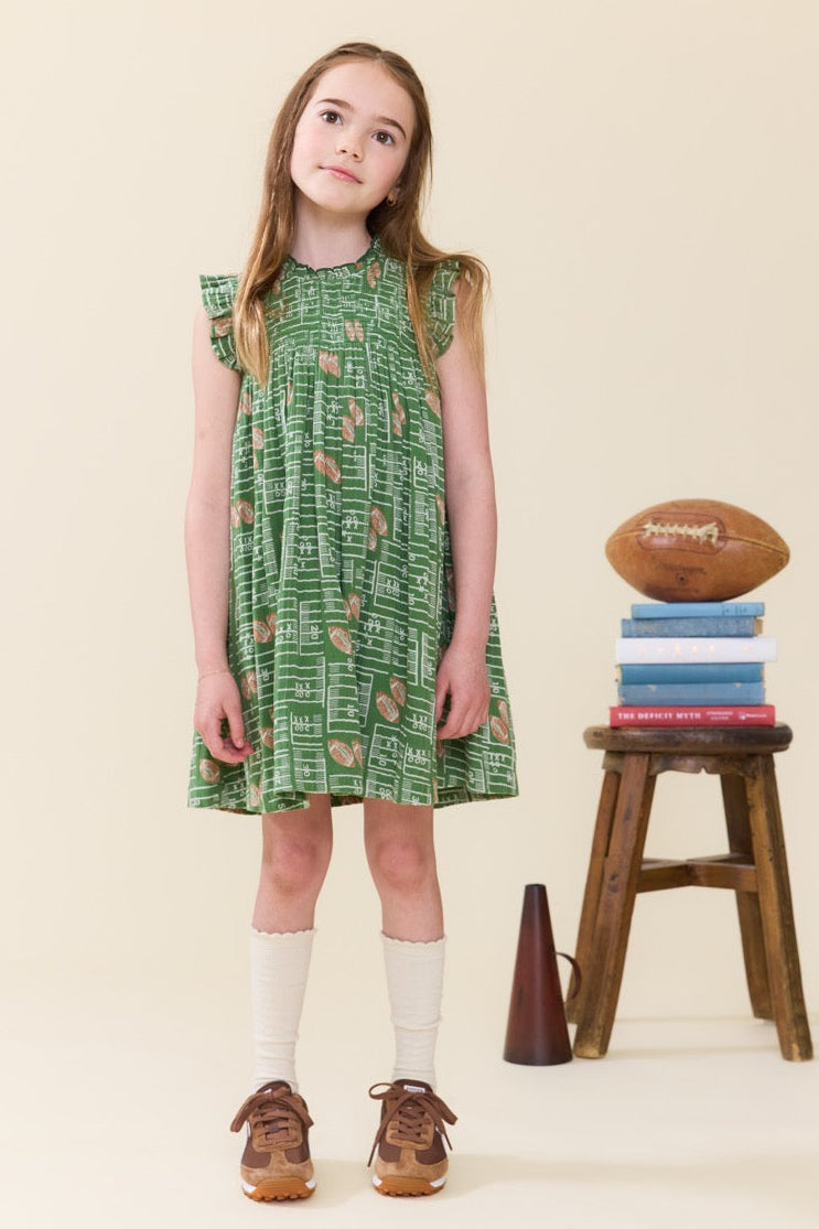 Pink Chicken Girls Stevie Dress in Football Field available at Barbara Katz