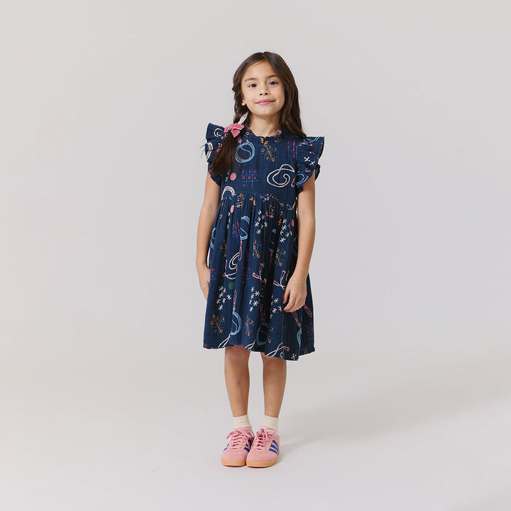 Pink Chicken Girls Jennifer Dress in Tic Tac Toe available at Barbara Katz
