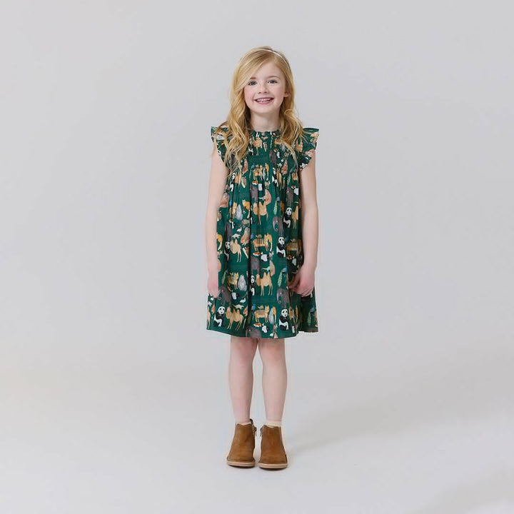 Pink Chicken Girls Stevie Dress in Animals of Asia Print available at Barbara Katz