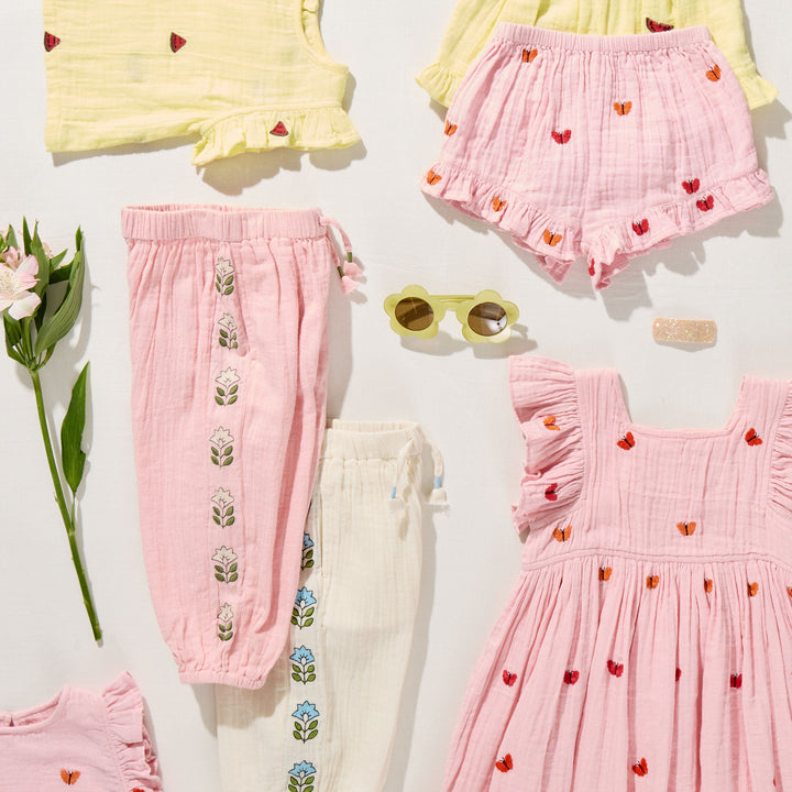 Pink Chicken Baby Girls Roey 2-Piece Set - Butterfly Embroidery available at Barbara Katz