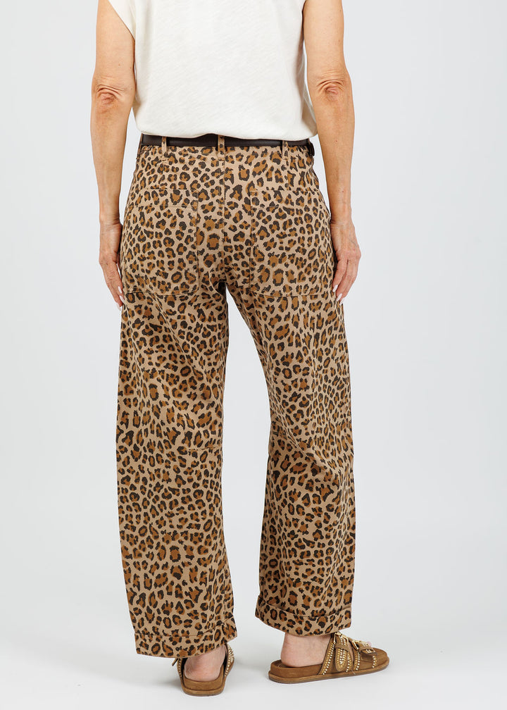 Pistola Denim Tori Barrel Leg Pants in Feline print available at Barbara Katz