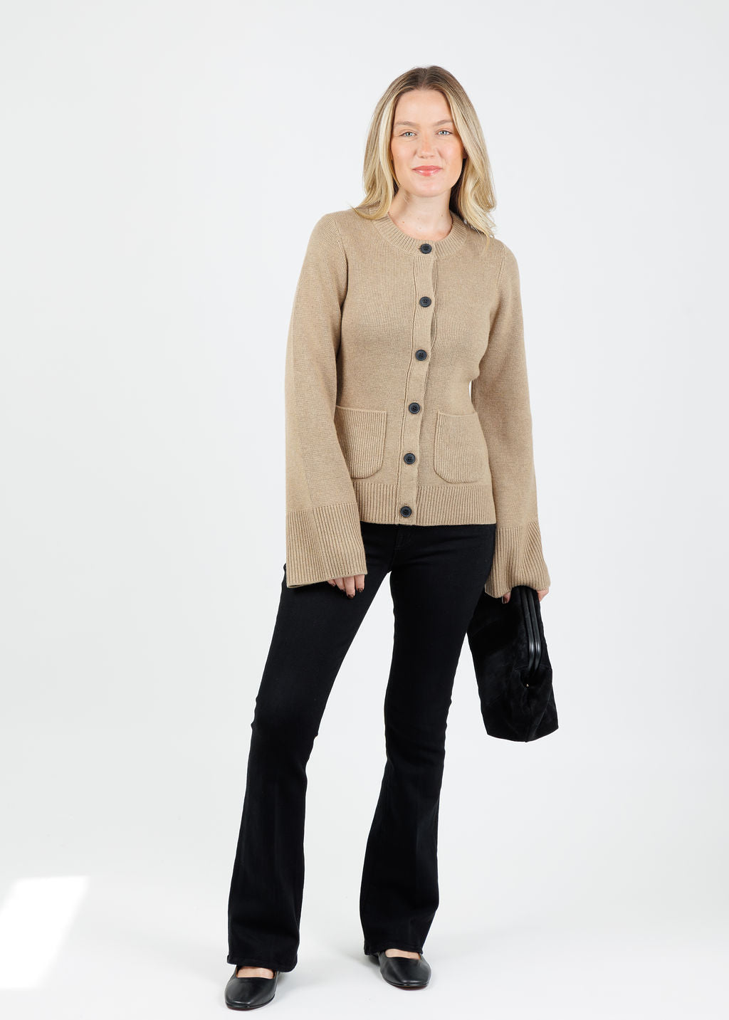 Pistola Dani Sweater Cardigan in Toasted Wheat available at Barbara Katz