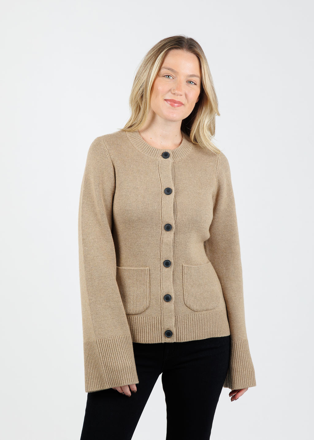 Pistola Dani Sweater Cardigan in Toasted Wheat available at Barbara Katz