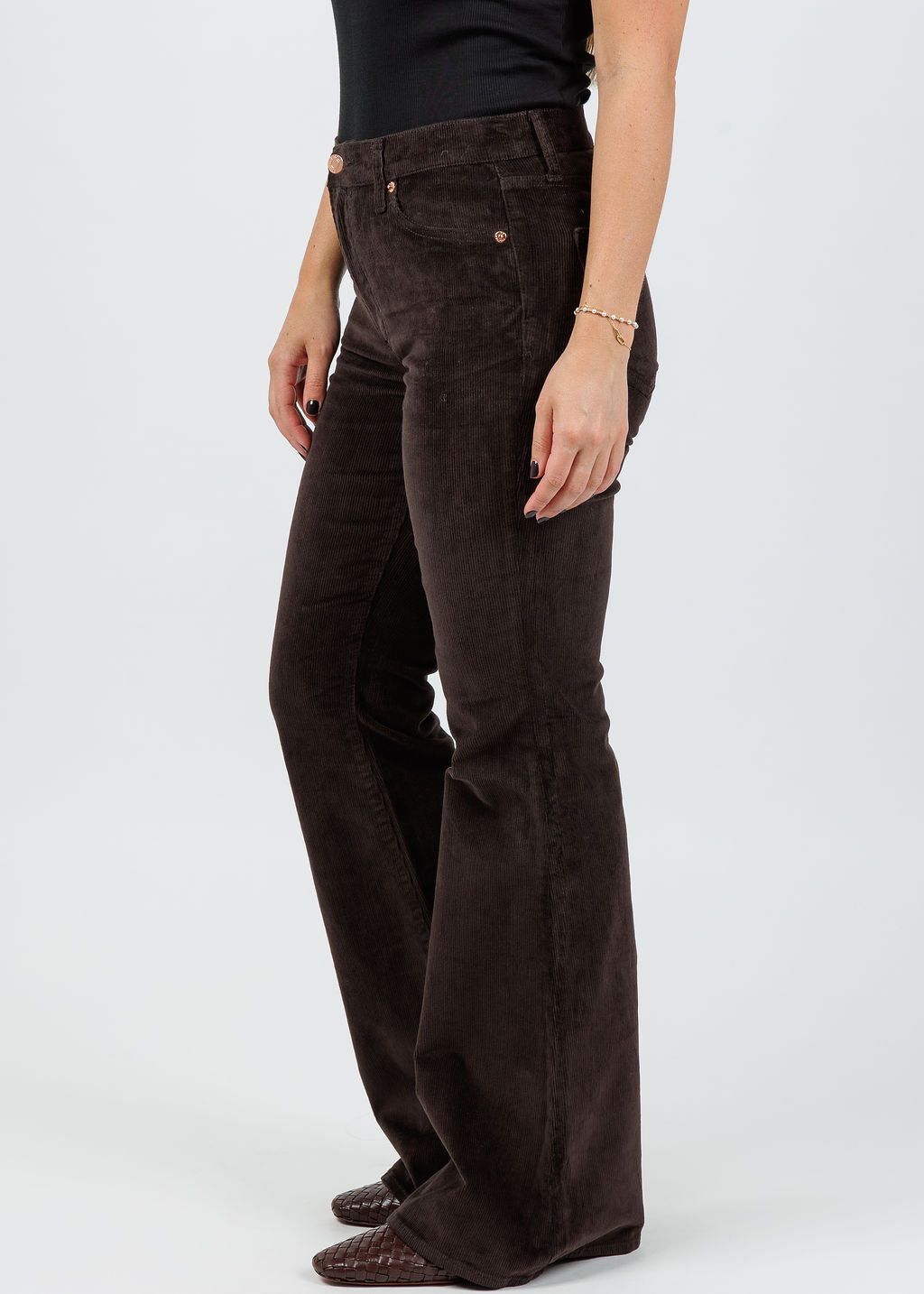 Pistola Kinsley Mid Rise Ultra Flare Jeans in Mocha available at Barbara Katz
