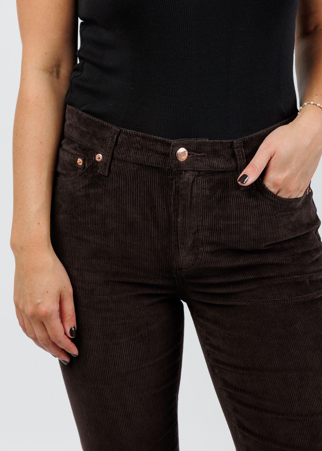Pistola Kinsley Mid Rise Ultra Flare Jeans in Mocha available at Barbara Katz