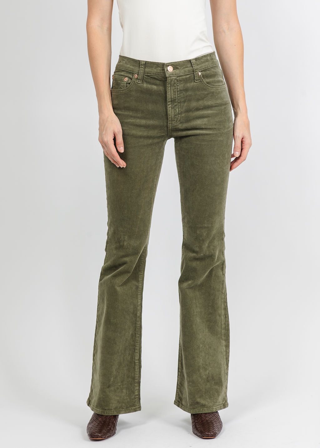 Pistola Kinsley Mid Rise Ultra Flare Jeans in Sequoia available at Barbara Katz