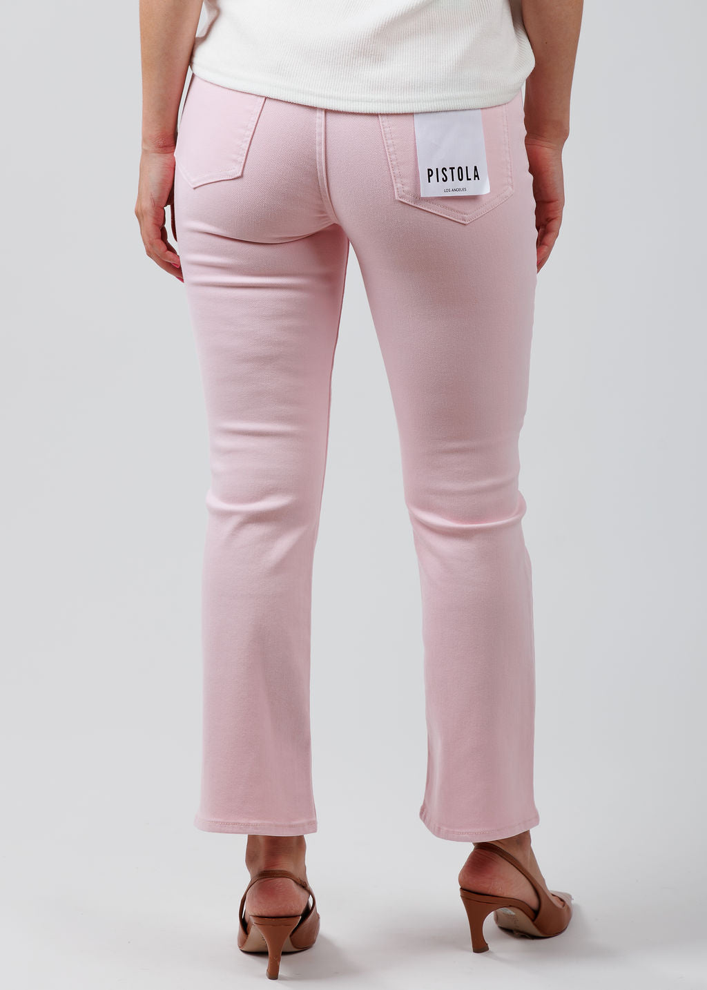 Pistola Lennon High Rise Crop Boot Jeans in Blush available at Barbara Katz