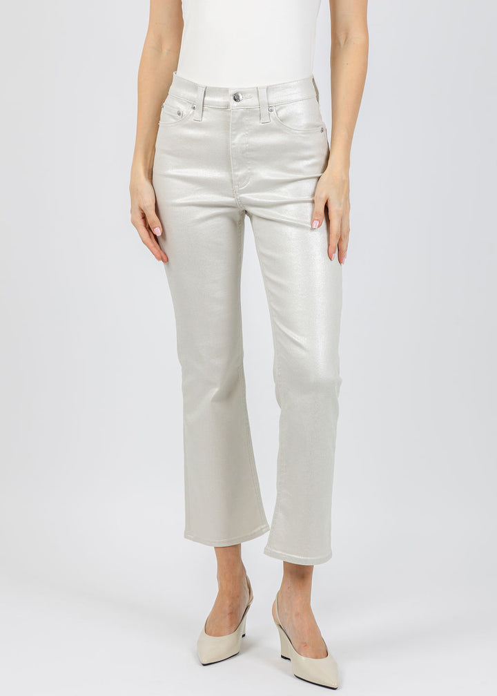 Pistola Lennon High Rise Crop Boot Pants in Ivory available at Barbara Katz
