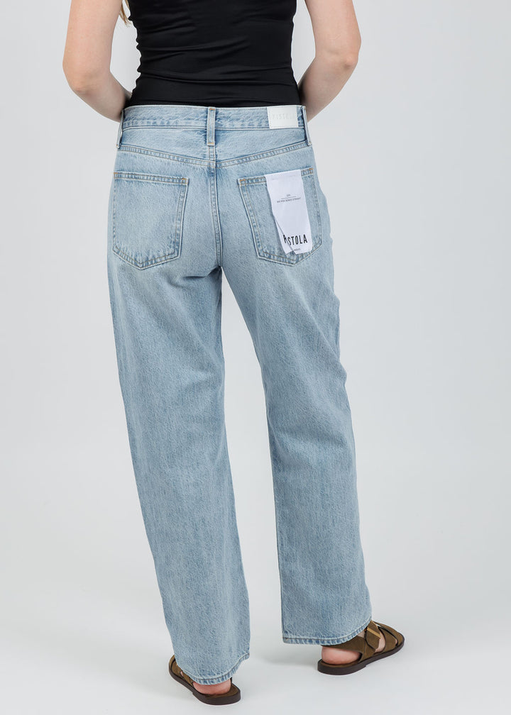 Pistola Lexi Mid Rise Bowed Straight Jeans in Aries available at Barbara Katz