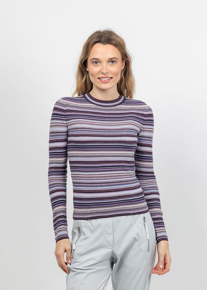 Pistola Madison Long Sleeve Crew Sweater Tee in Lovina Stripe available at Barbara Katz