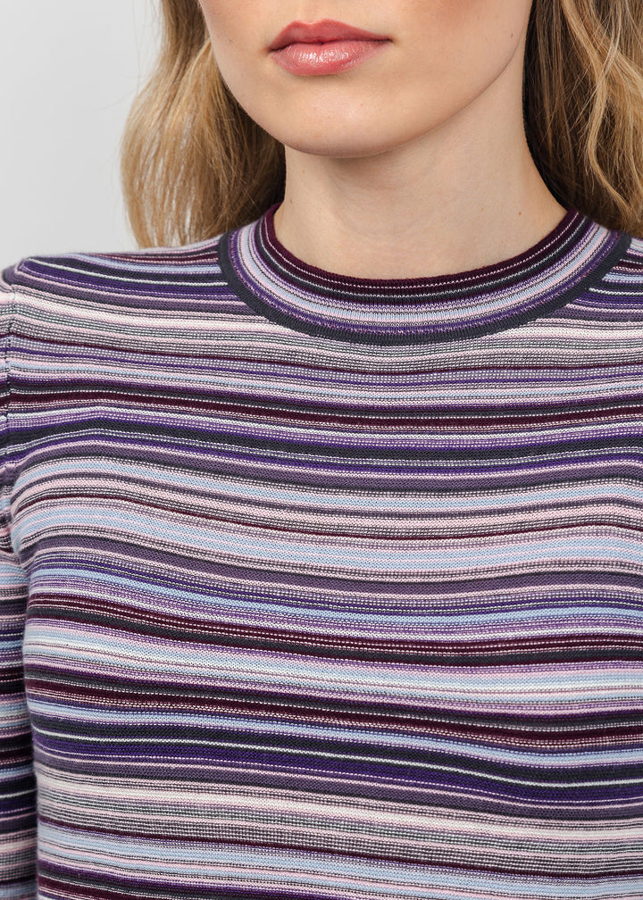 Pistola Madison Long Sleeve Crew Sweater Tee in Lovina Stripe available at Barbara Katz
