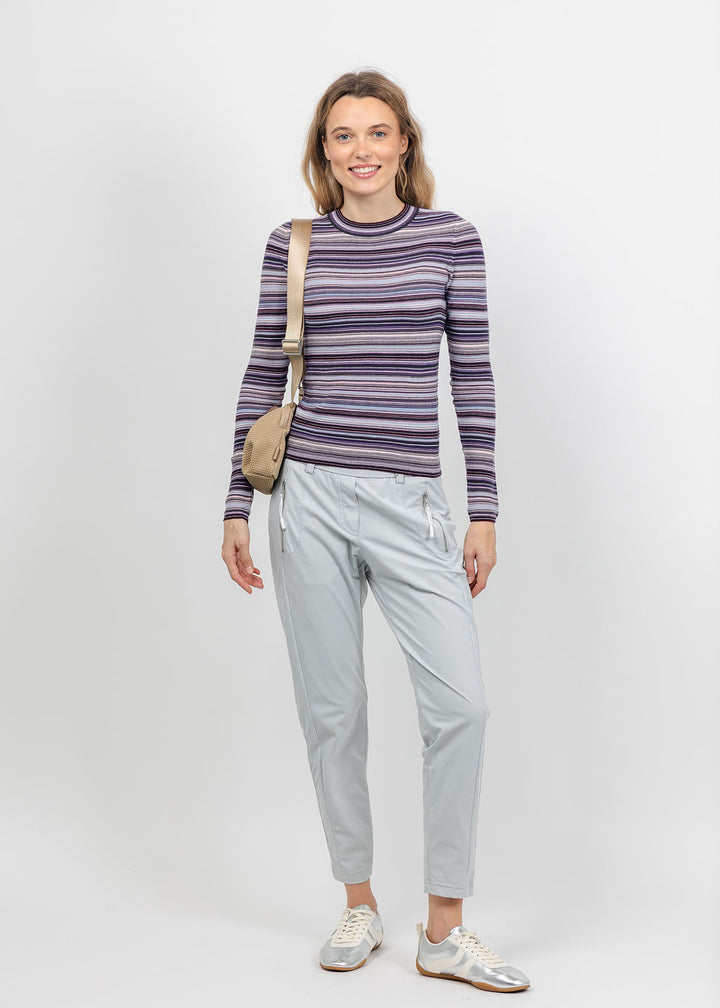 Pistola Madison Long Sleeve Crew Sweater Tee in Lovina Stripe available at Barbara Katz