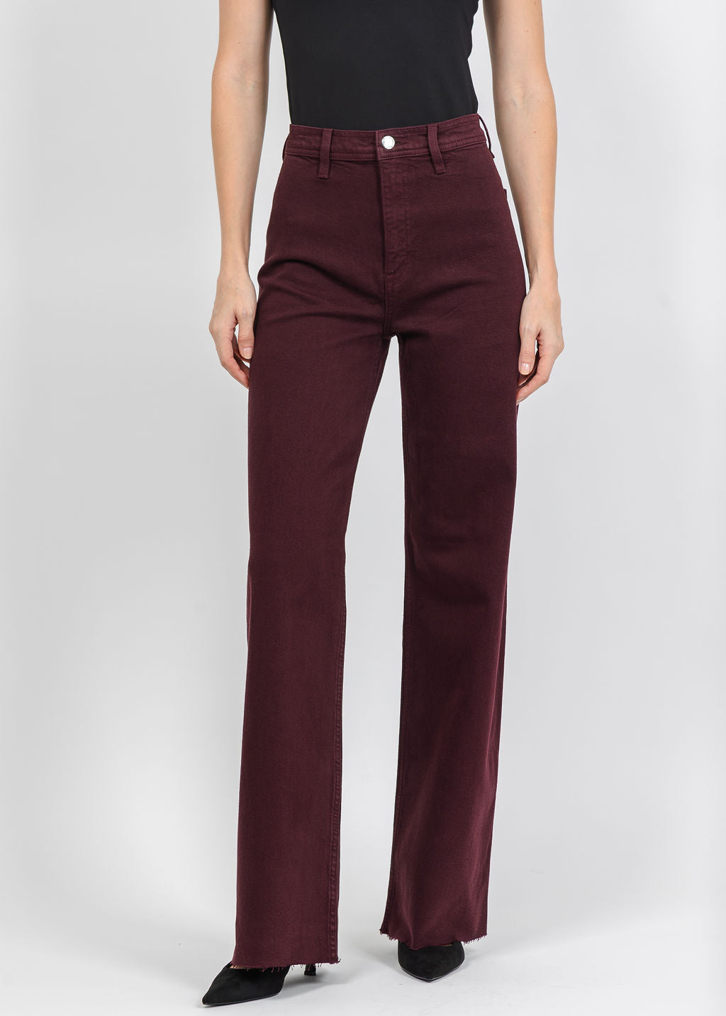 Pistola Penny High Rise Wide Leg Jeans in Claret available at Barbara Katz