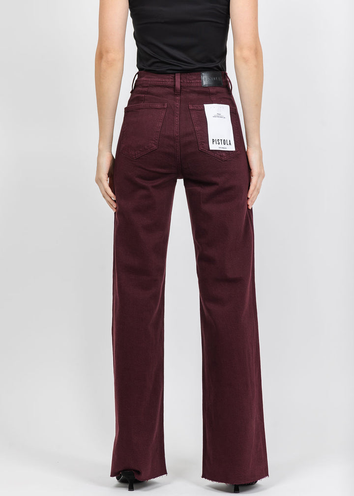 Pistola Penny High Rise Wide Leg Jeans in Claret available at Barbara Katz