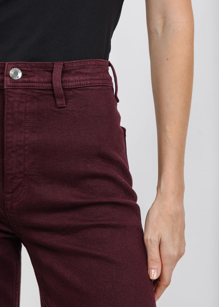 Pistola Penny High Rise Wide Leg Jeans in Claret available at Barbara Katz