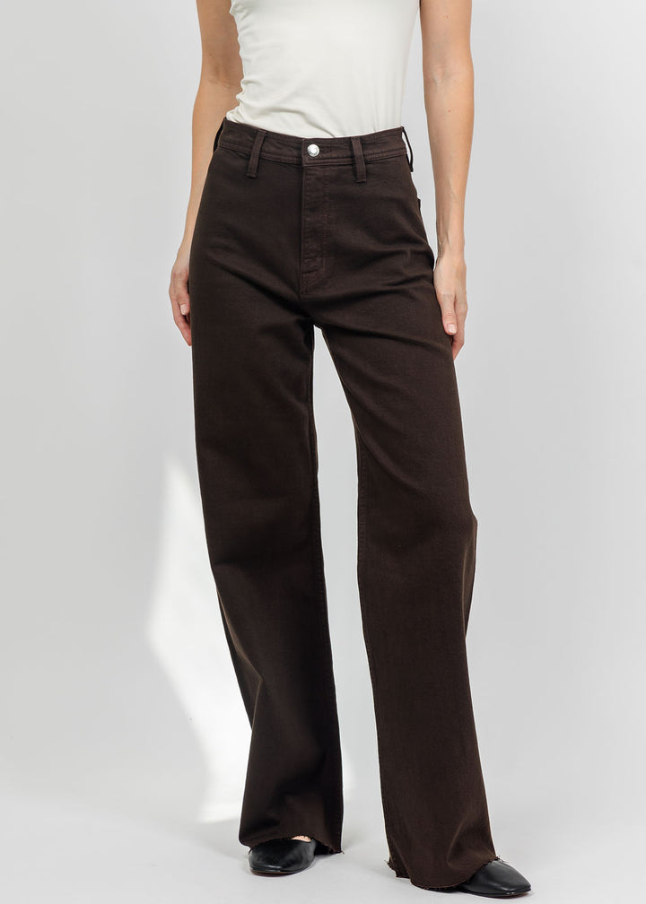 Pistola Penny High Rise Wide Leg Jeans in Mocha available at Barbara Katz