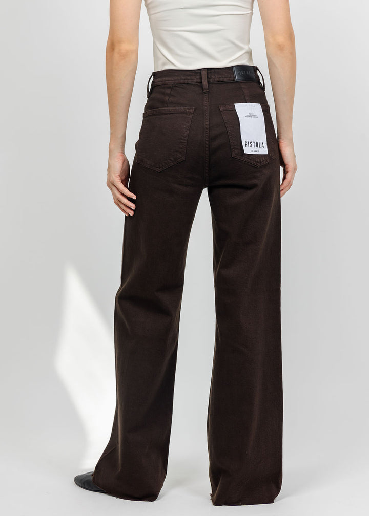 Pistola Penny High Rise Wide Leg Jeans in Mocha available at Barbara Katz
