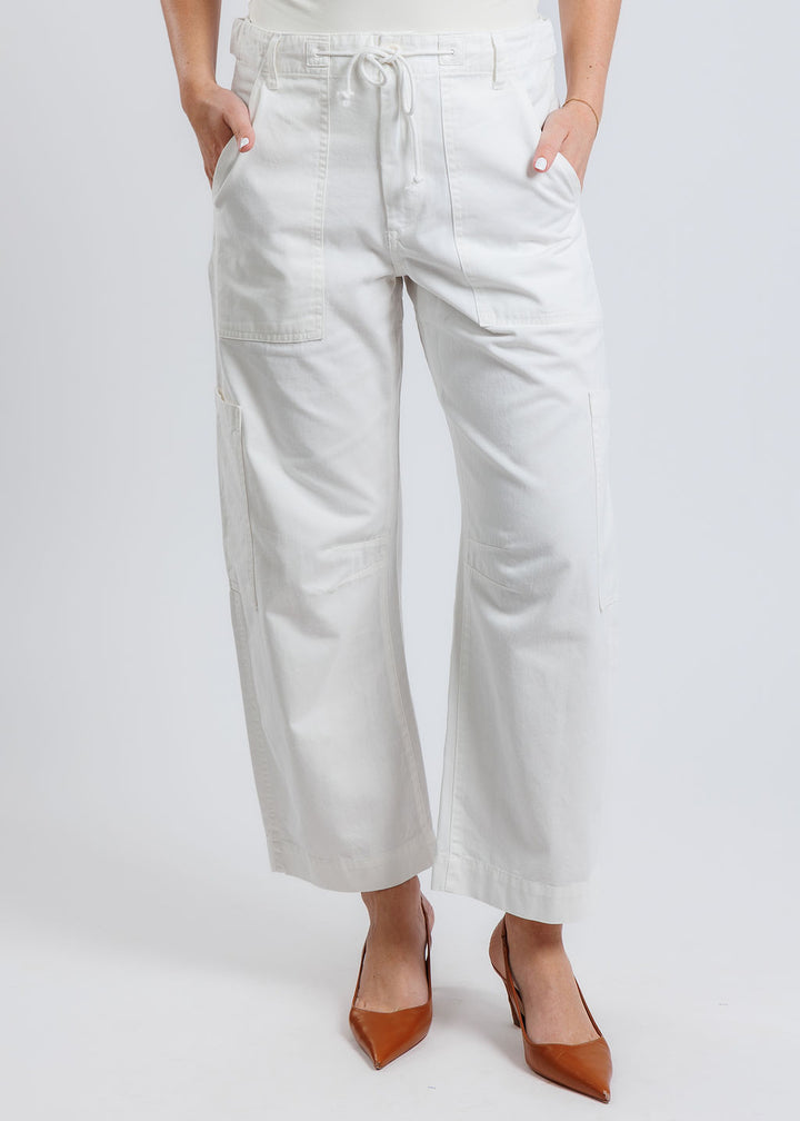 Pistola Denim Sabrina Curved Utility Pants in White available at Barbara Katz