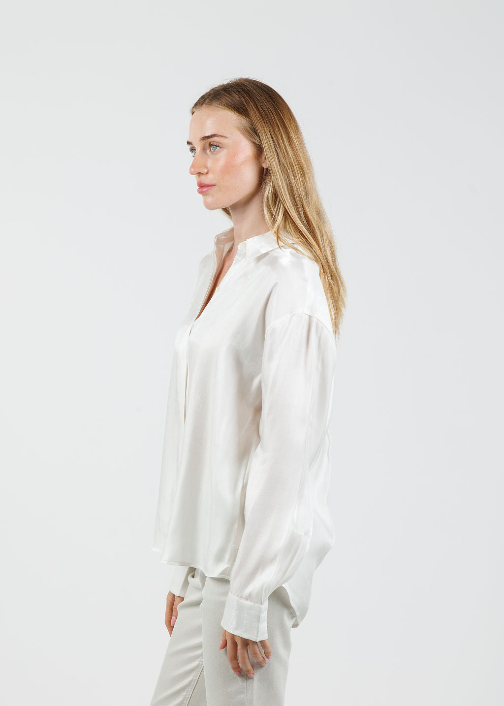 Pistola Tilda Long Sleeve Button-Up Blouse in Ecru available at Barbara Katz