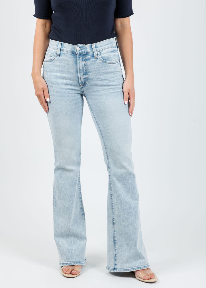 Pistola Pistola Kinsley Mid Rise Ultra Flare Jeans in Serenity available at Barbara Katz