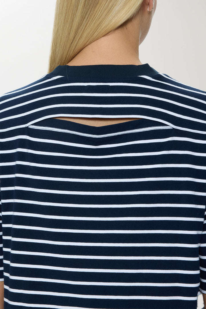 Pistola Mae Cropped Tee in Navy White Stripe available at Barbara Katz