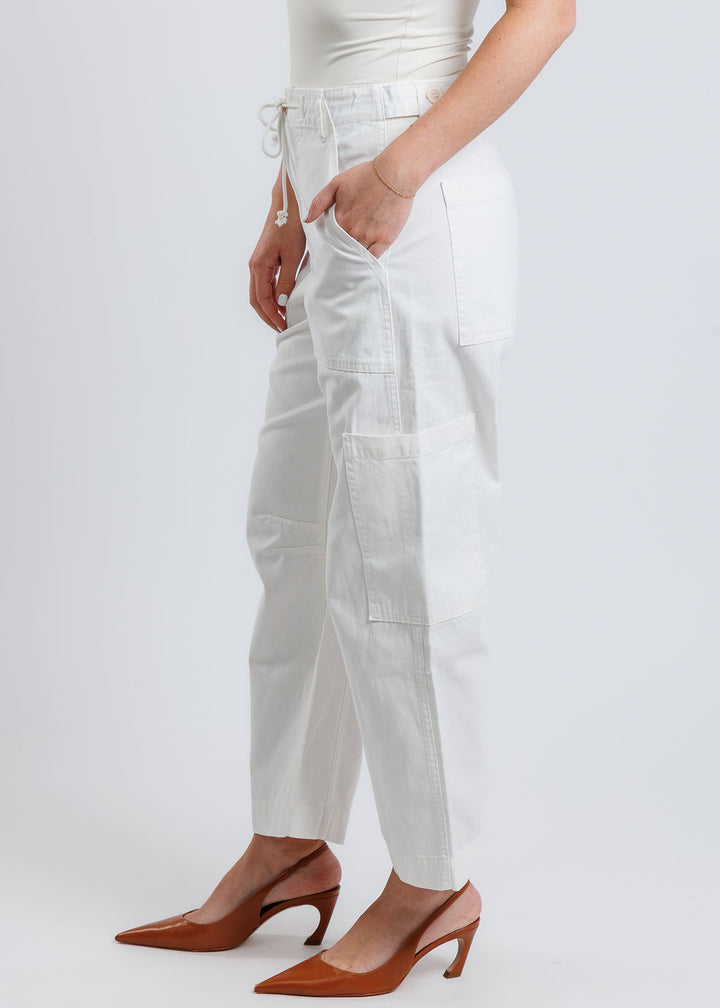 Pistola Denim Sabrina Barrel Cargo Pants in White available at Barbara Katz