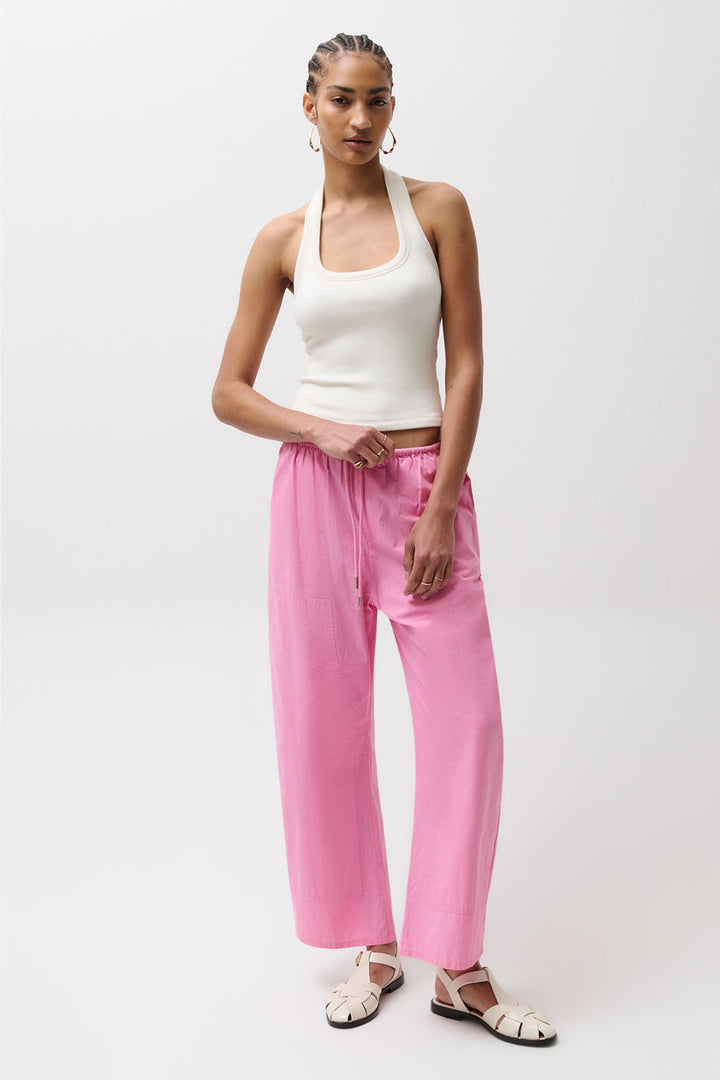 Pistola Theo Drawstring Poplin Pants in Azalea available at Barbara Katz