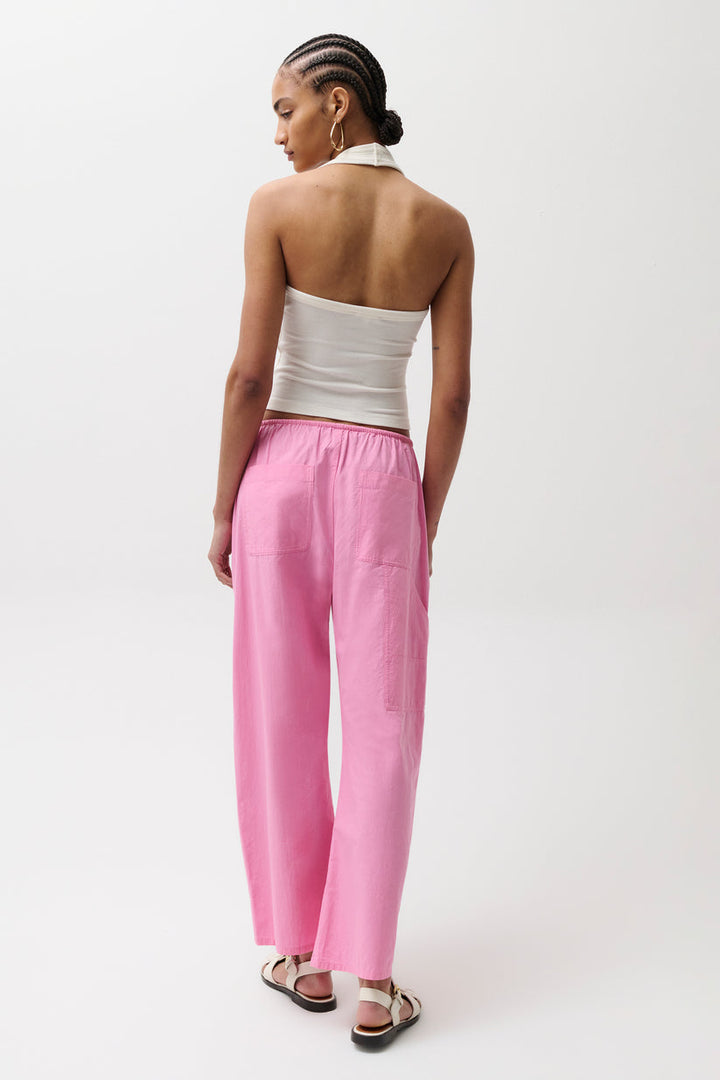 Pistola Theo Drawstring Poplin Pants in Azalea available at Barbara Katz