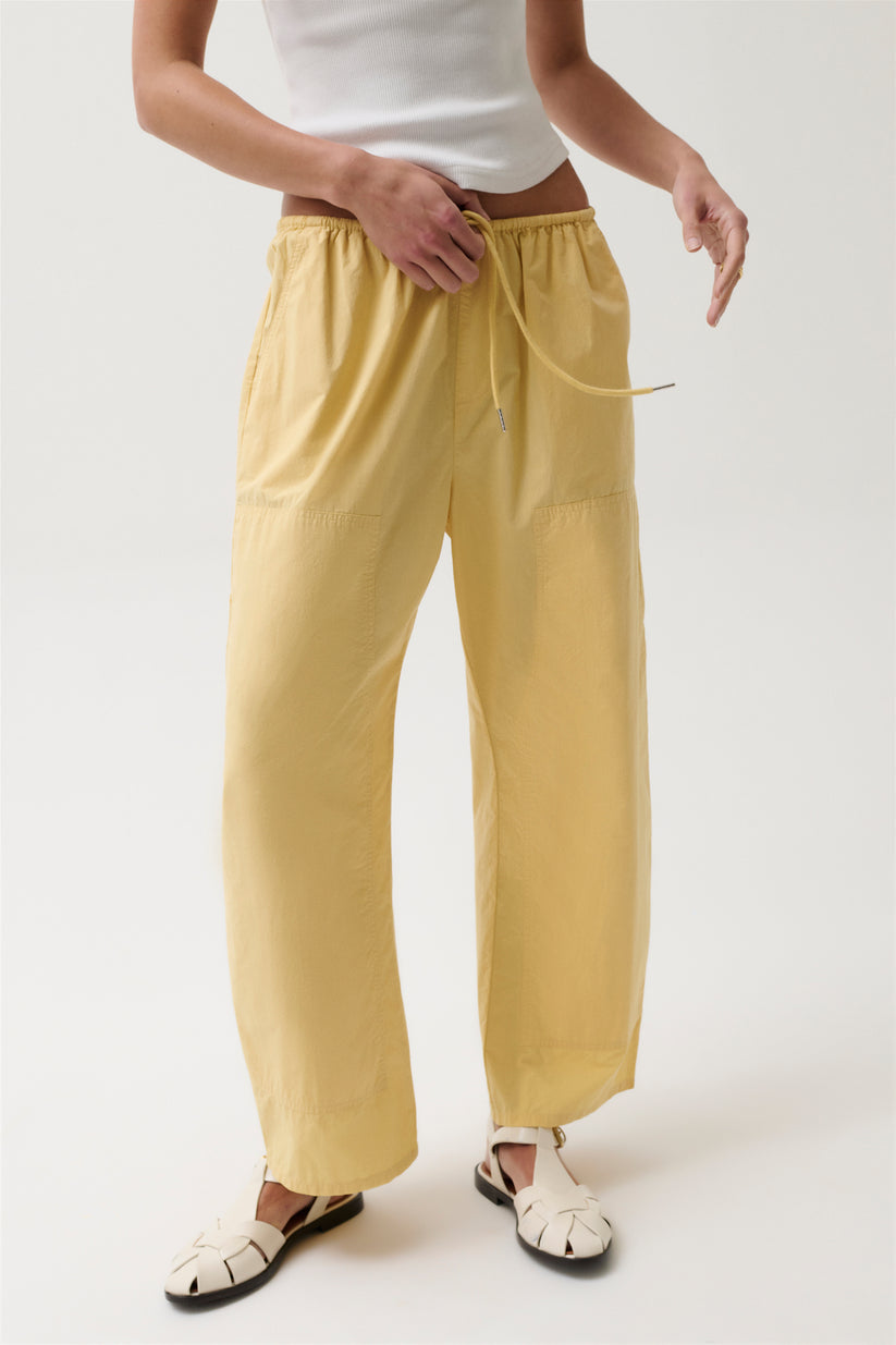 Pistola Theo Drawstring Poplin Pants in Light Turmeric available at Barbara Katz