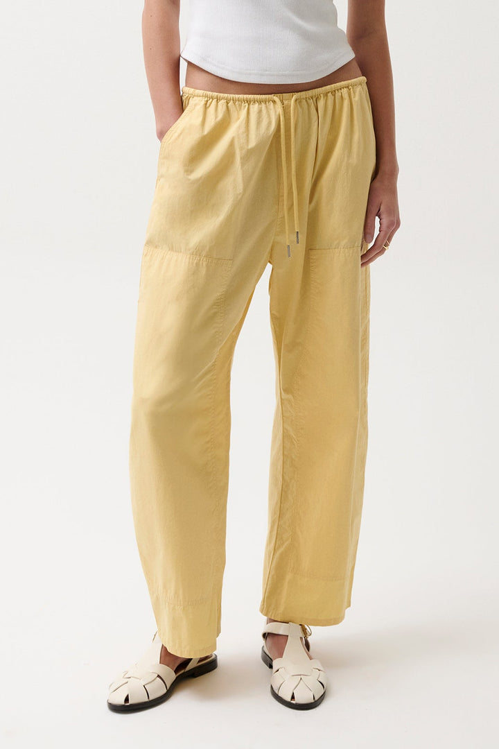 Pistola Theo Drawstring Poplin Pants in Light Turmeric available at Barbara Katz