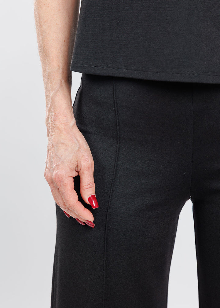 Ripley Rader Ponte Knit Cropped Wide Leg Pants in Black available at Barbara Katz