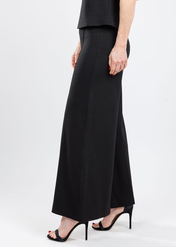 Ripley Rader Ponte Knit Cropped Wide Leg Pants in Black available at Barbara Katz