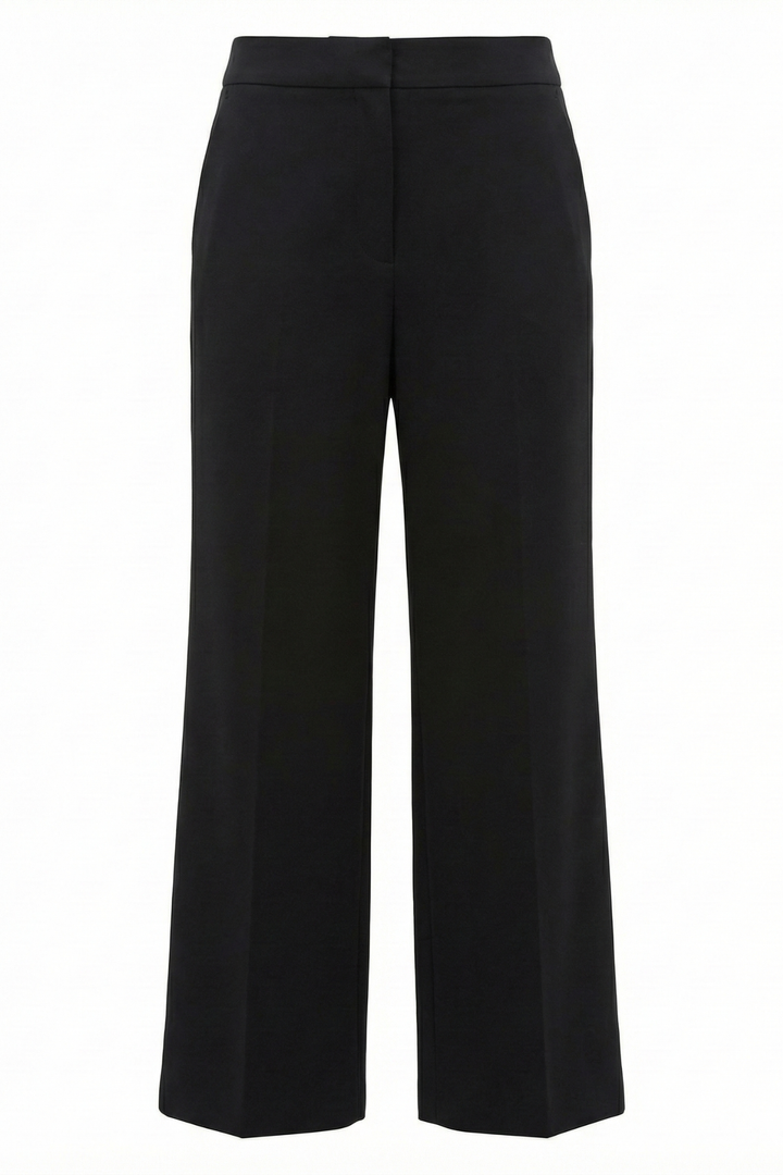 Adroit Atelier Preston Stretch Pin Tuck Ponte Pant With Slant Pockets in Black available at Barbara Katz