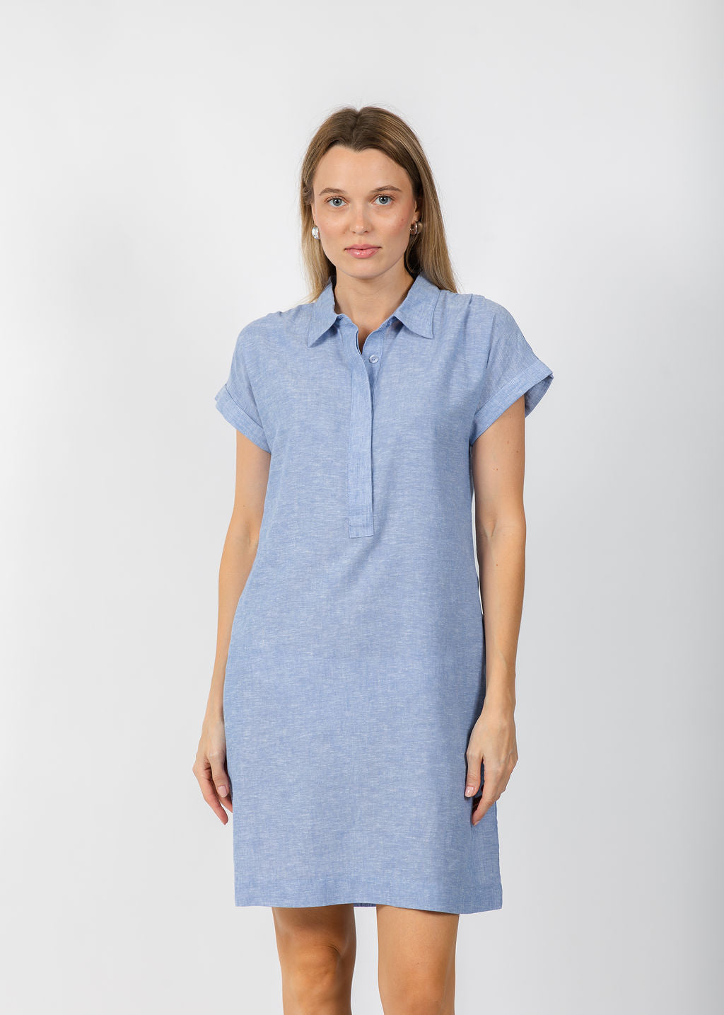 Pure Amici Darcy Linen Dress in Water available at Barbara Katz
