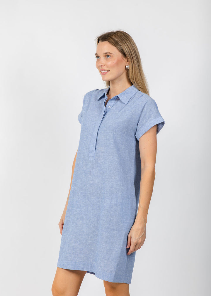 Pure Amici Darcy Linen Dress in Water available at Barbara Katz