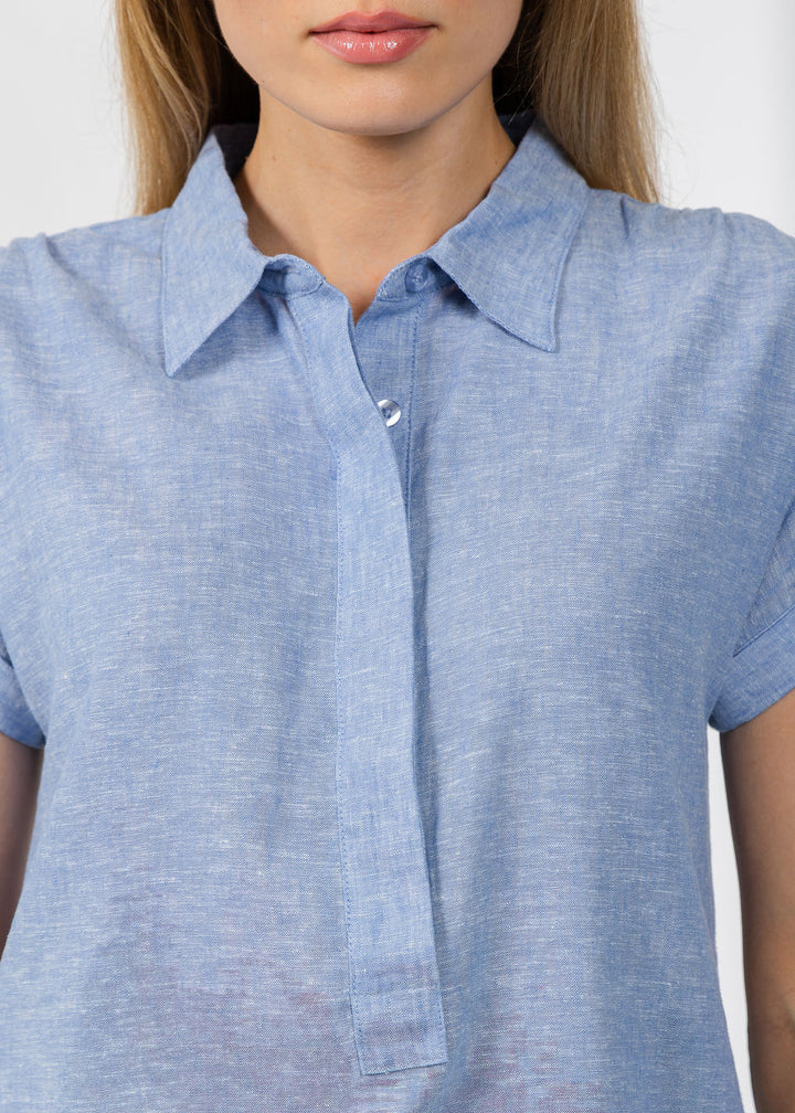 Pure Amici Darcy Linen Dress in Water available at Barbara Katz