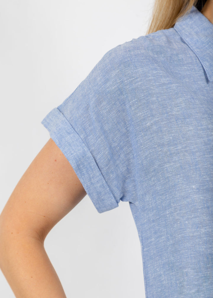 Pure Amici Darcy Linen Dress in Water available at Barbara Katz