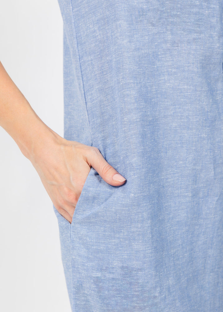 Pure Amici Darcy Linen Dress in Water available at Barbara Katz
