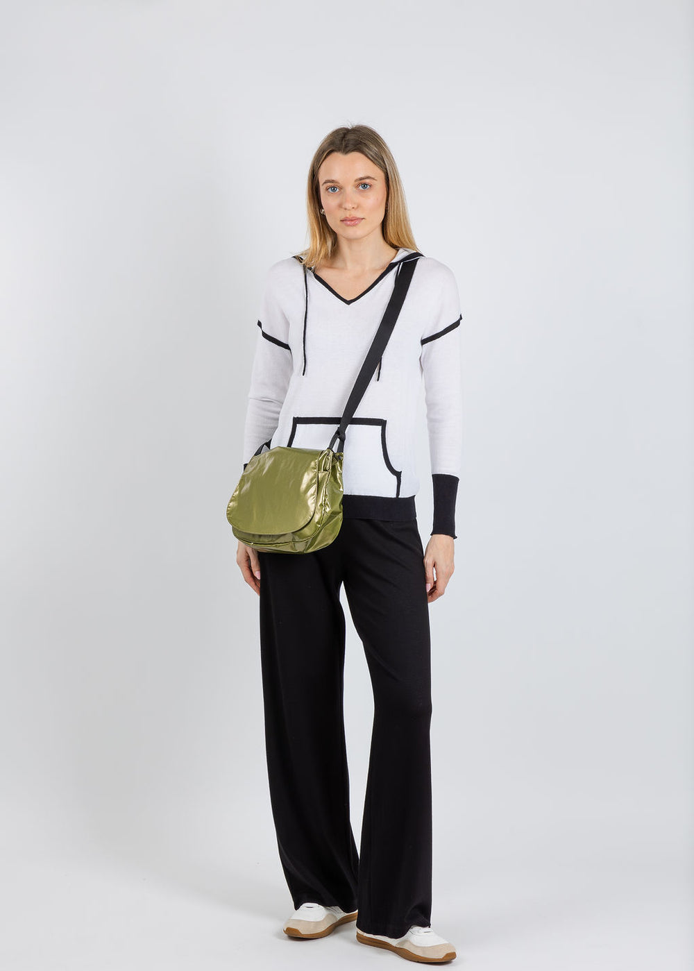 Pure Amici Devi Mesh Hoodie in White available at Barbara Katz