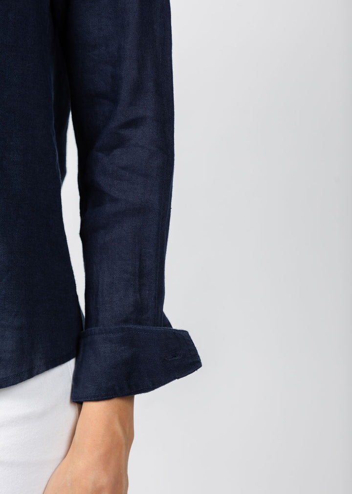Jaime Pocket Linen Shirt - Navy