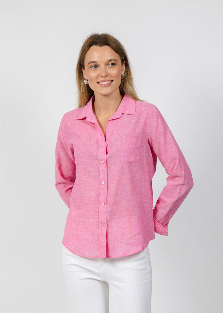 Jaime Pocket Linen Shirt - Petal