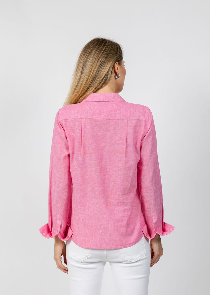 Jaime Pocket Linen Shirt - Petal