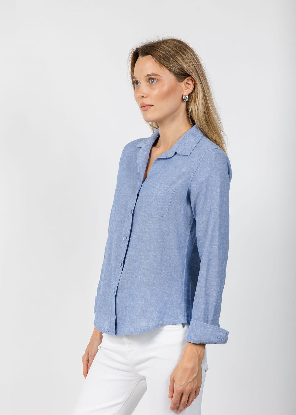 Jaime Pocket Linen Shirt - Water
