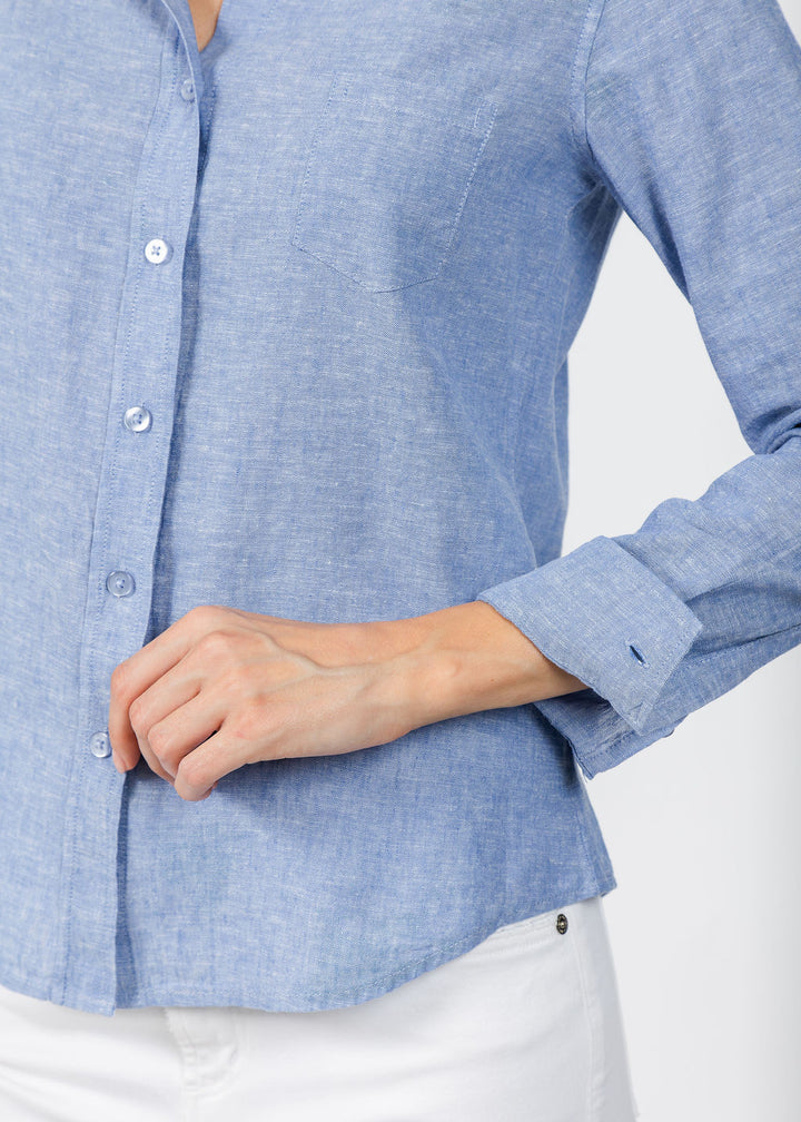 Jaime Pocket Linen Shirt - Water